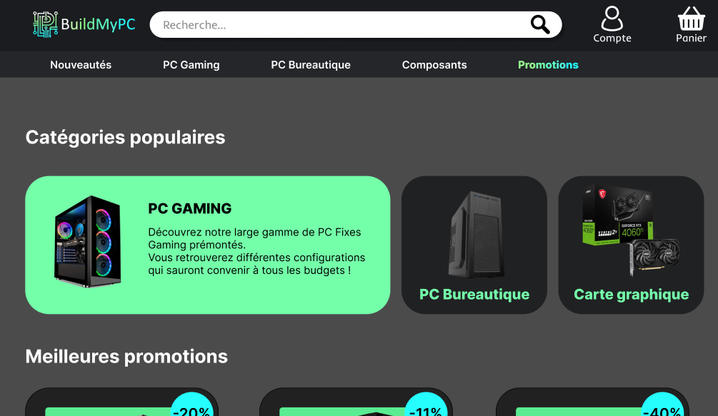 Site e-commerce BuildMyPC